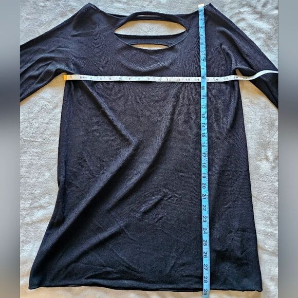 Pier Antonio Gaspari Black Semi Sheer Tunic Top Size 40 - Picture 6 of 6